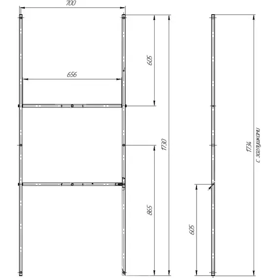 Каркас для ванны 1Marka ПУ 180x75 см - фото 2
