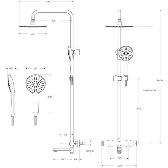 Душевая стойка Cezares RELAX-CVD-IN, сатин - фото 7