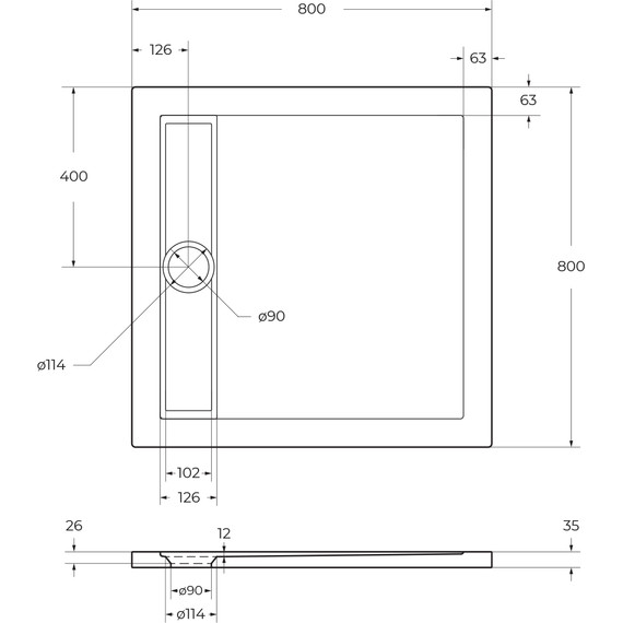 Поддон акриловый BelBagno 80х80 см TRAY-BB-DUE-A-80-4-W0 - фото 6