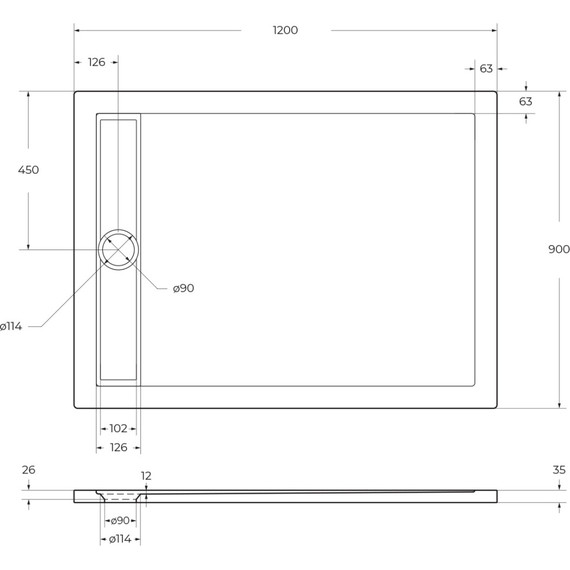 Поддон акриловый BelBagno 120х90 см TRAY-BB-DUE-AH-120/90-4-W0 - фото 6