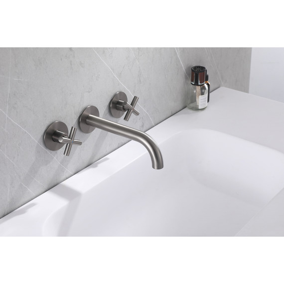 Смеситель для раковины настенный Abber Wasser Kreis AF81121NG (со скрытой частью) никель, Цвет производителя: никель - фото 2