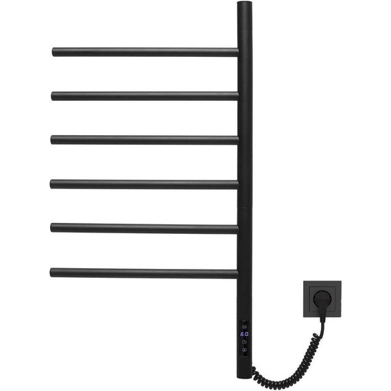 Полотенцесушитель электрический Vincea П6 430x800 мм, чёрный (возможность скрытого подключения) VTD-1S2CBE - фото 