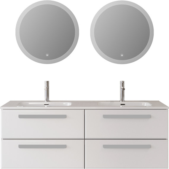 Тумба подвесная с раковиной Cezares ECO-CER-N-1400-4C-SO-2-BL 140 см (раковина CZR-8095-140-2) bianco lucido - фото 9