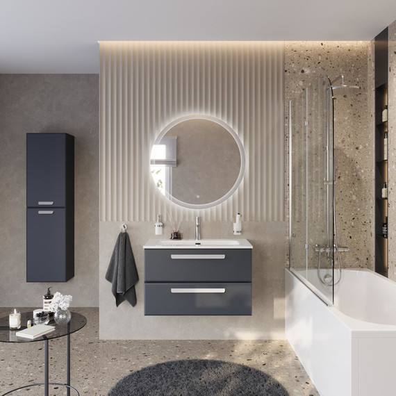 Тумба подвесная с раковиной Cezares ECO-CER-N-800-2C-SO-GR-P 80 см (раковина CZR-8073-80) grafito - фото 10