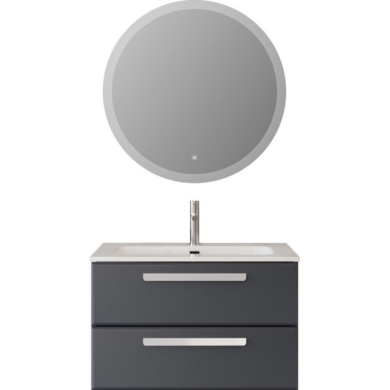 Тумба подвесная с раковиной Cezares ECO-CER-N-800-2C-SO-GR-P 80 см (раковина CZR-8073-80) grafito - фото 7