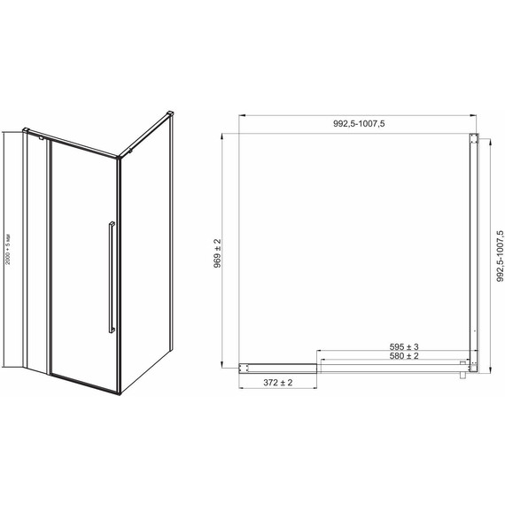 Душевое ограждение Mirsant Next 100х100 см хром/прозрачное - фото 4