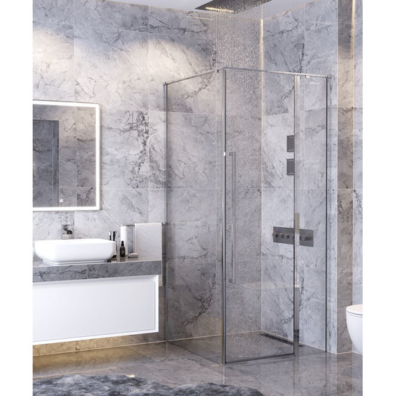 Душевое ограждение Mirsant Next 90х90 см хром/прозрачное - фото 