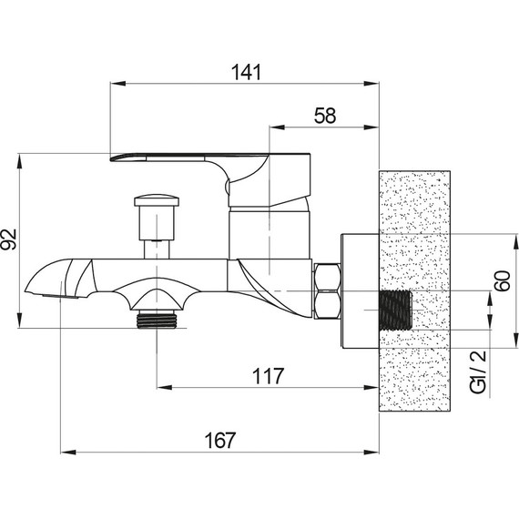 Смеситель для ванны Sole Tahoe S043WC, хром белый - фото 2