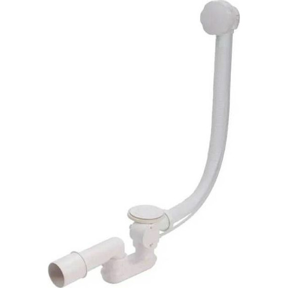 Слив-перелив полуавтомат для ванны Aquatek 60 см ST-0000128, белый матовый - фото 