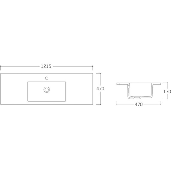 Раковина врезная на столешницу Vincea 120 см VBS-13120MA, антрацит матовый - фото 2