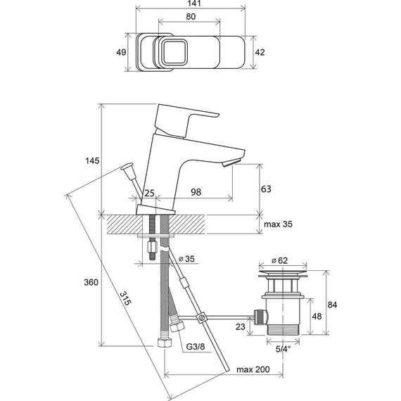Смеситель для раковины Ravak 10° TD 011.00 X070063 - фото 2
