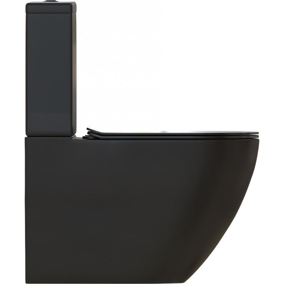 Унитаз-компакт безободковый Mirsant PANDORA 2 BLACK с крышкой Soft-close, чёрный матовый, Цвет производителя: чёрный матовый - фото 5