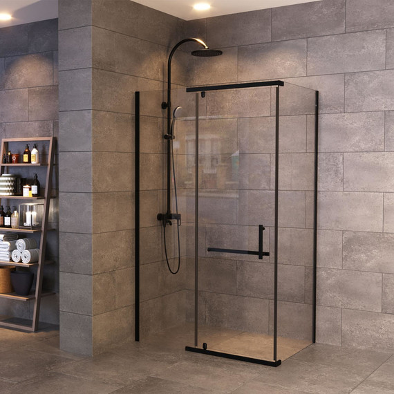 Душевое ограждение Mirsant Arena Square Black 120х80 см (стекло 8 мм), чёрный матовый/прозрачное - фото 