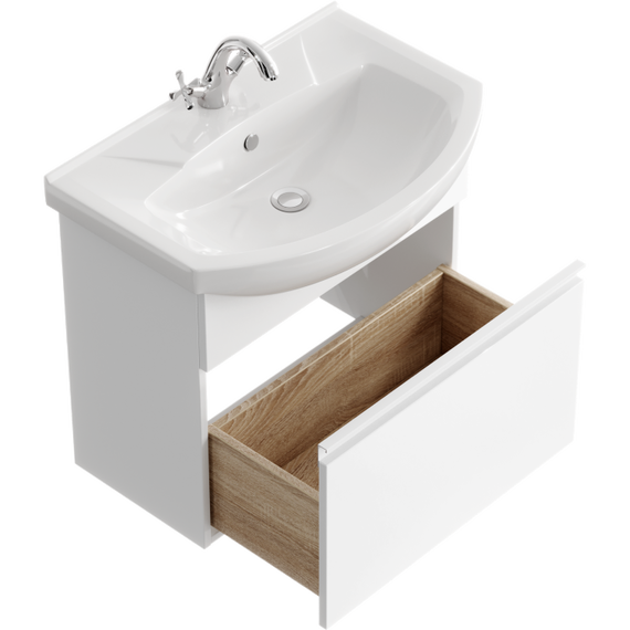 Тумба подвесная с раковиной Aqwella Rodos 65 см ROD01061, белый - фото 2