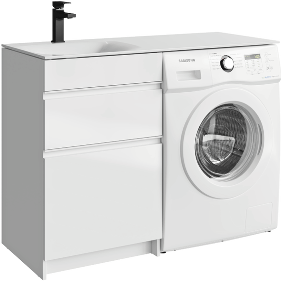 Тумба напольная с раковиной Aqwella Duet 115 см DU01052NL, белый - фото 