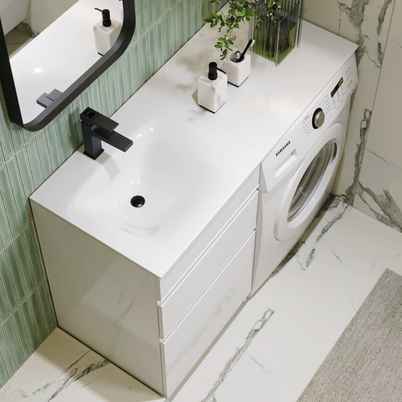 Тумба напольная с раковиной Aqwella Duet 115 см DU01052NL, белый - фото 4