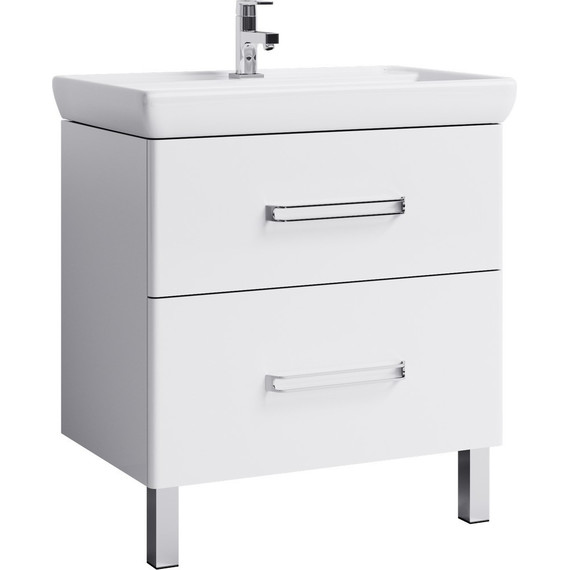 Тумба напольная с раковиной Aqwella Нео 80 см NEO0108, белый - фото 