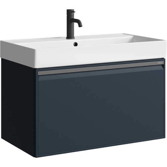 Тумба подвесная с раковиной Aqwella Pure 80 см PUR0108GRM, серый, Цвет фасада: серый - фото 