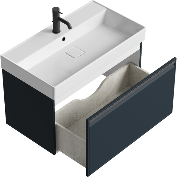 Тумба подвесная с раковиной Aqwella Pure 80 см PUR0108GRM, серый, Цвет фасада: серый - фото 2