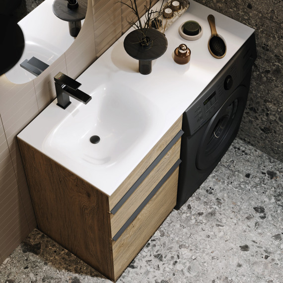 Тумба напольная с раковиной Aqwella Terra 115 см TER01052NDBL, дуб балтийский - фото 5