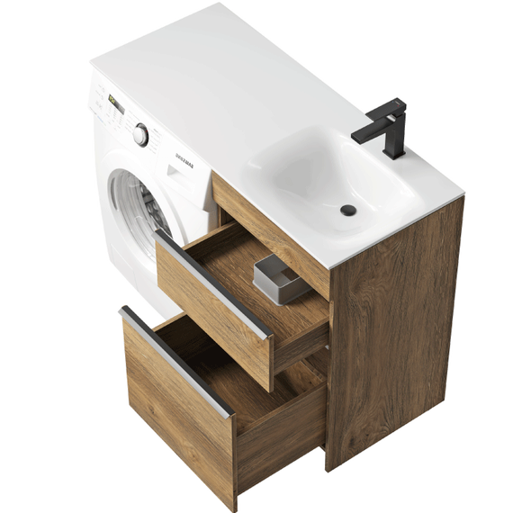 Тумба напольная с раковиной Aqwella Terra 115 см TER01052NDBR, дуб балтийский - фото 2