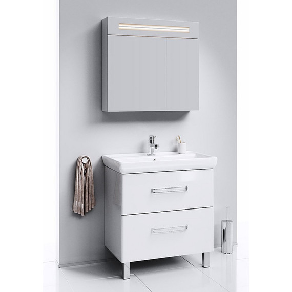 Тумба напольная с раковиной Aqwella Нео 80 см NEO0108, белый - фото 2