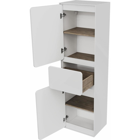 Пенал подвесной Mirsant Viva 45 см (универсальный), белый глянцевый - фото 3