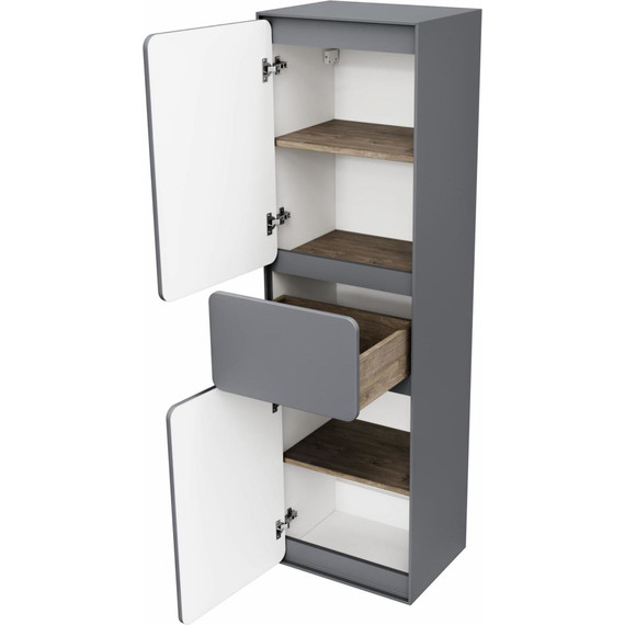 Пенал подвесной Mirsant Viva 45 см (универсальный), серый матовый - фото 3