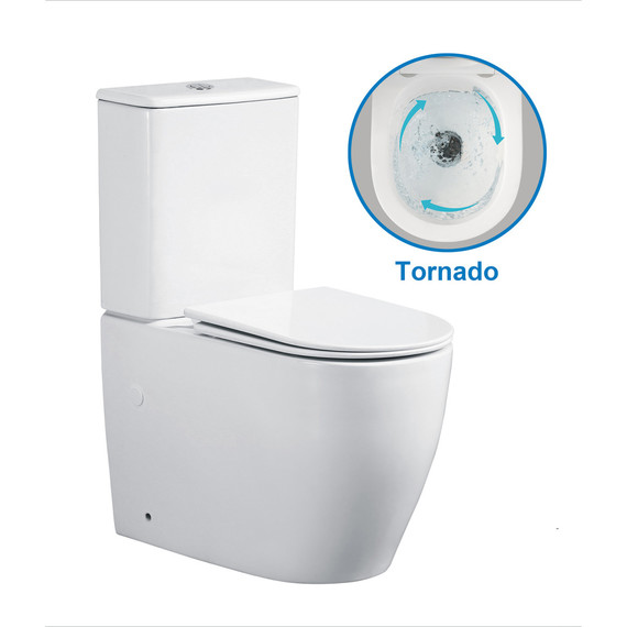 Унитаз-компакт безободковый Azario BONELLE AZ-1229A с крышкой микролифт (система смыва торнадо) - фото 6