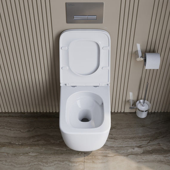 Унитаз подвесной безободковый BelBagno BB076CH-TOR/SC (система смыва торнадо) с крышкой микролифт - фото 3