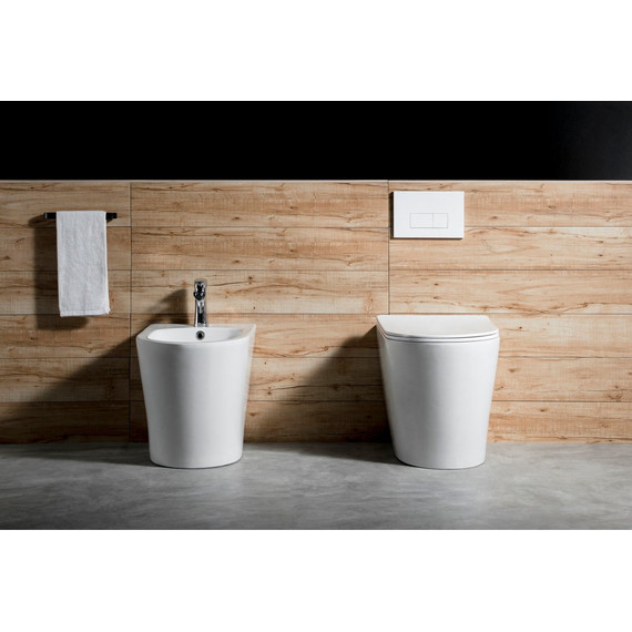 Унитаз приставной безободковый Aquatek Вега AQ1906-00 с тонкой крышкой микролифт - фото 2