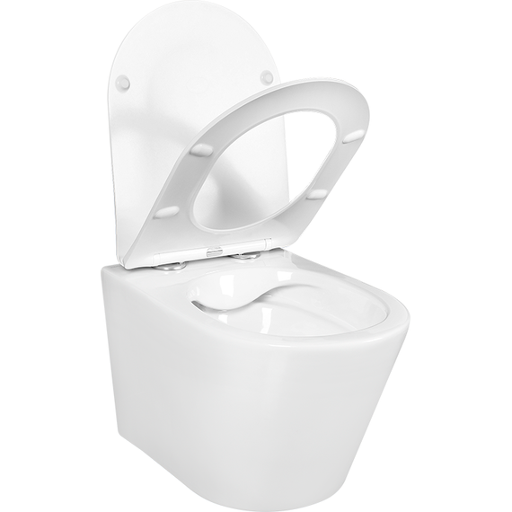 Унитаз подвесной безободковый Aquatek Вега AQ1905-00 с тонкой крышкой микролифт - фото 2