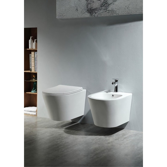 Унитаз подвесной безободковый Aquatek Вега AQ1905-00 с тонкой крышкой микролифт - фото 8