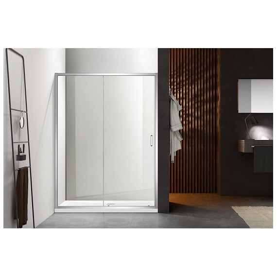 Душевая дверь Aquatek 100 смAQ ARI RA 10020CH, хром/прозрачное - фото 4