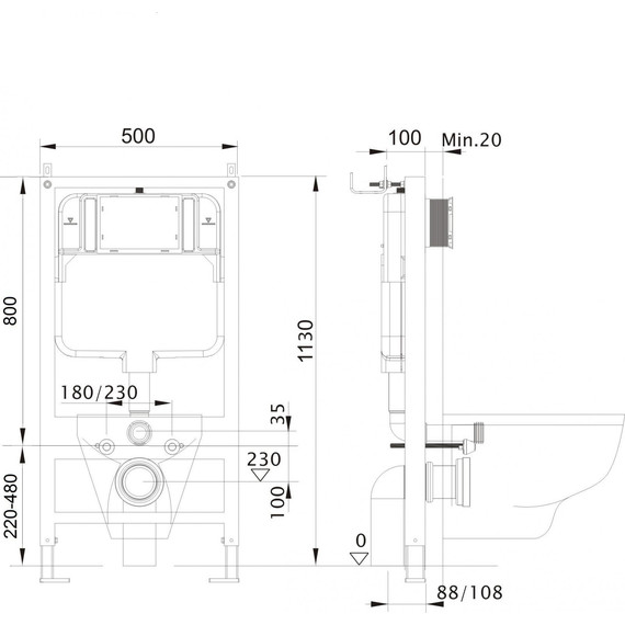 Инсталляция для унитаза Aquatek Standart 50 INS-0000012 - фото 9