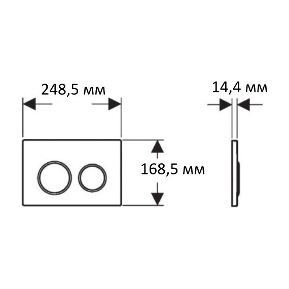 Кнопка смыва Aquatek KDI-0000029, чёрный (закалённое стекло) - фото 2