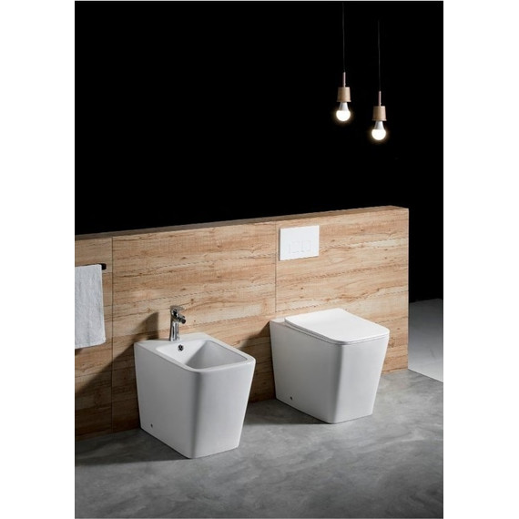 Унитаз приставной безободковый Aquatek Либра AQ1908N-00 с тонкой крышкой микролифт - фото 2