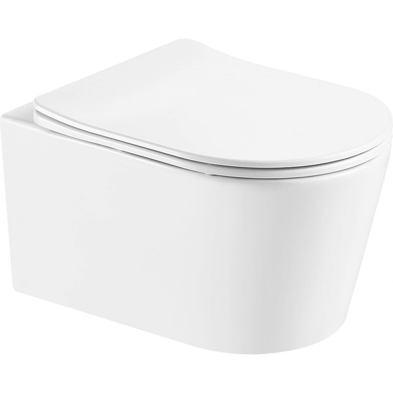 Унитаз подвесной безободковый Aquatek Оберон AQ1365T-00 с тонкой крышкой микролифт (Система смыва торнадо) - фото 6