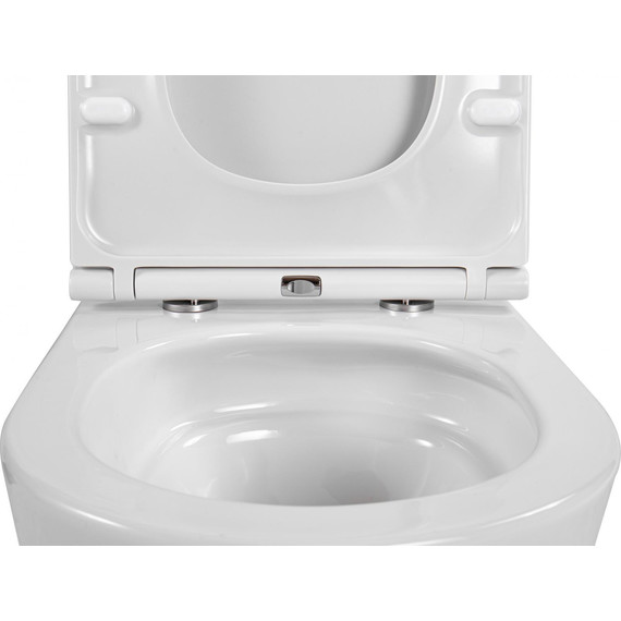 Унитаз подвесной безободковый Aquatek Европа AQ1900T-00 с тонкой крышкой микролифт (Система смыва торнадо) - фото 11