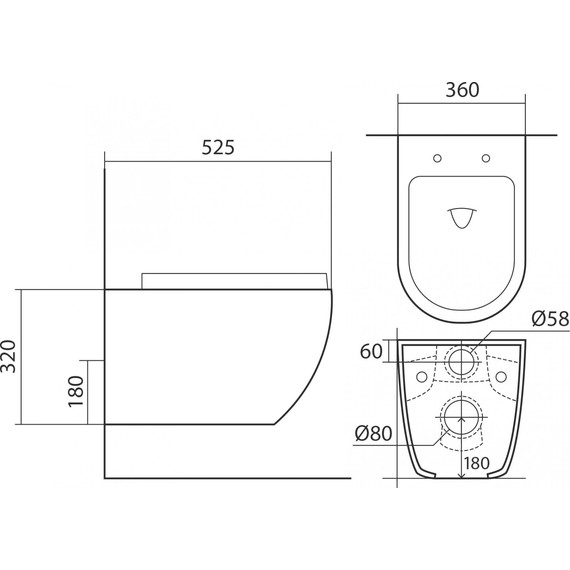 Унитаз подвесной безободковый Aquatek Европа AQ1901-MB с тонкой крышкой микролифт, чёрный, Цвет производителя: чёрный - фото 9