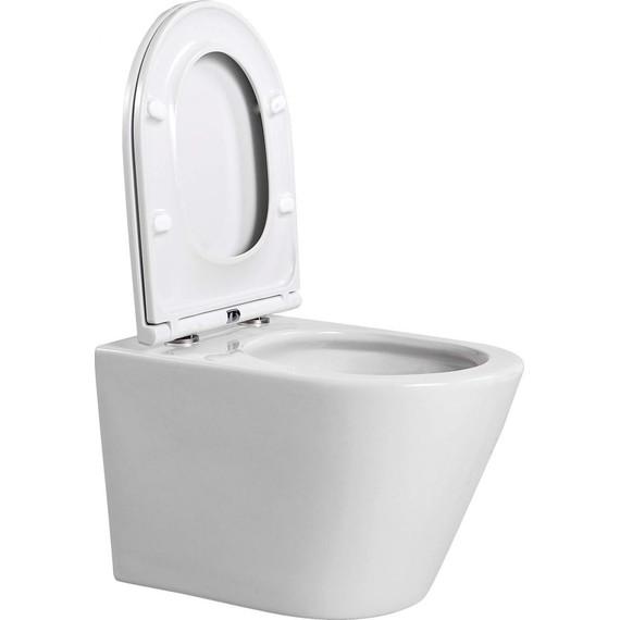 Унитаз подвесной безободковый Aquatek Вега AQ1904T-00 с тонкой крышкой микролифт (система смыва торнадо) - фото 3