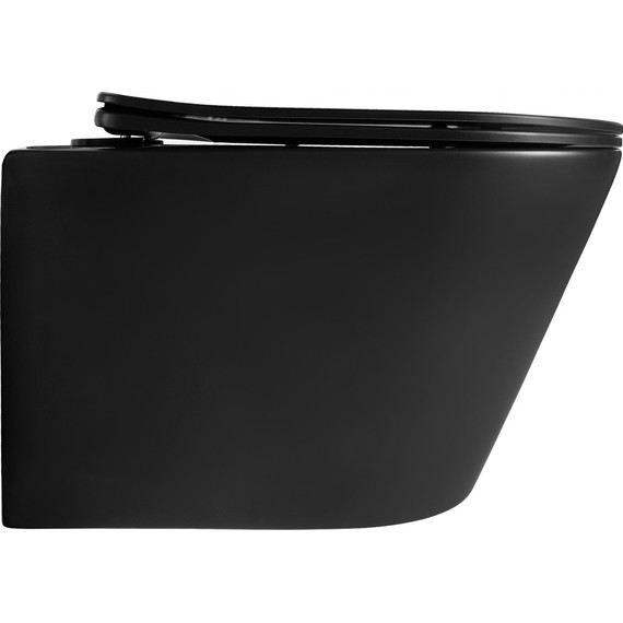 Унитаз подвесной безободковый Aquatek Вега AQ1905-MB с тонкой крышкой микролифт, чёрный, Цвет производителя: чёрный - фото 5