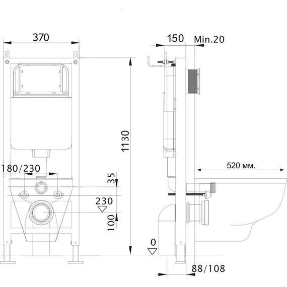 Инсталляция для унитаза Aquatek Standart 37 INS-0000017 - фото 4