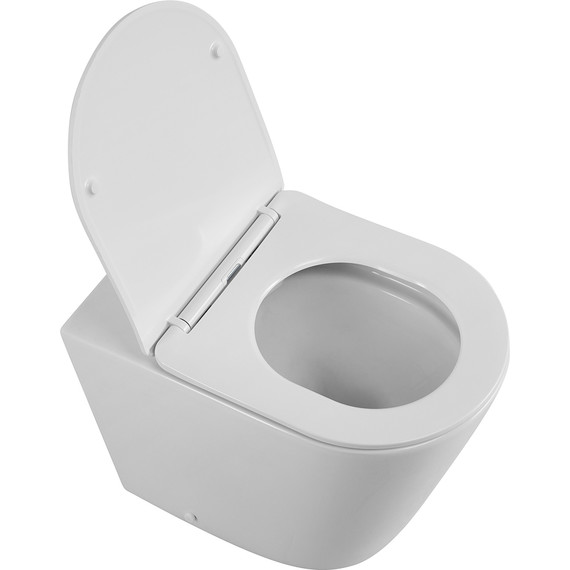 Унитаз приставной безободковый BelBagno Flay-R BB1003CBR/SC с крышкой микролифт - фото 2