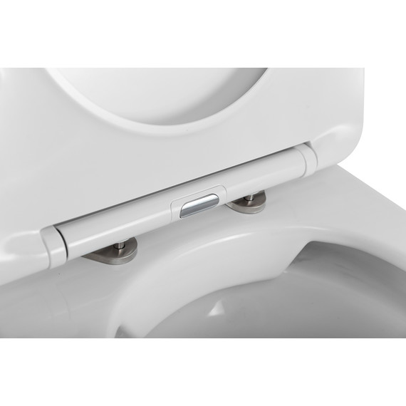 Унитаз приставной безободковый BelBagno Flay-R BB1003CBR/SC с крышкой микролифт - фото 9