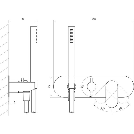 Смеситель для душа Ravak 2 потребителя Eleganta EL 065.10WV.O2+S X070263, белый вельвет - фото 4