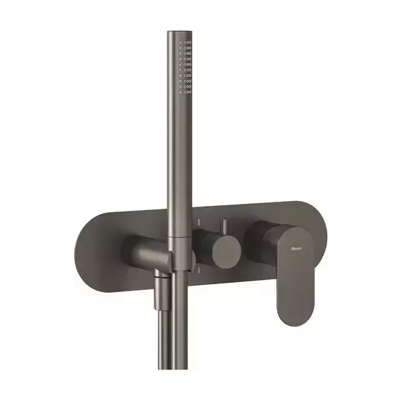 Смеситель для душа Ravak 2 потребителя Eleganta EL 065.20GB.O2+S X070337, графит матовый - фото 2