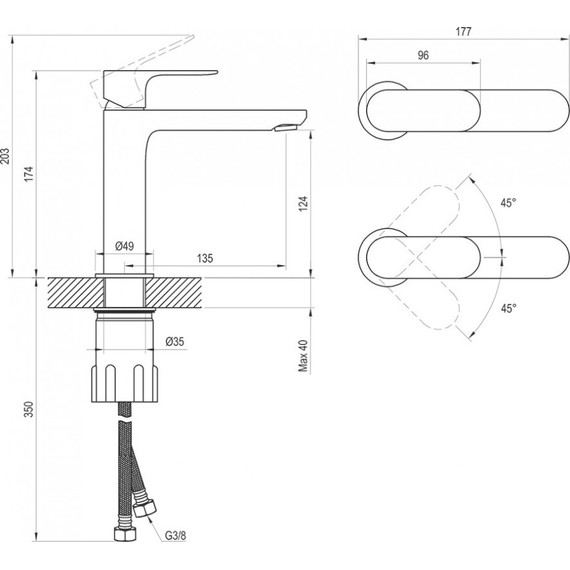 Смеситель для раковины Ravak Eleganta EL 012.60RGB X070364, розовое золото - фото 3