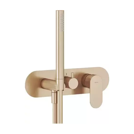 Смеситель для душа Ravak 3 потребителя Eleganta EL 068.60RGB.O3+S X070370, розовое золото - фото 