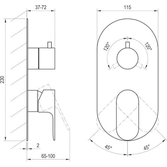 Смеситель для ванны Ravak 3 потребителя Eleganta EL 068.60RGB.O3 X070371, розовое золото - фото 3